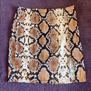 NASTY GAL SNAKESKIN MINI SKIRT